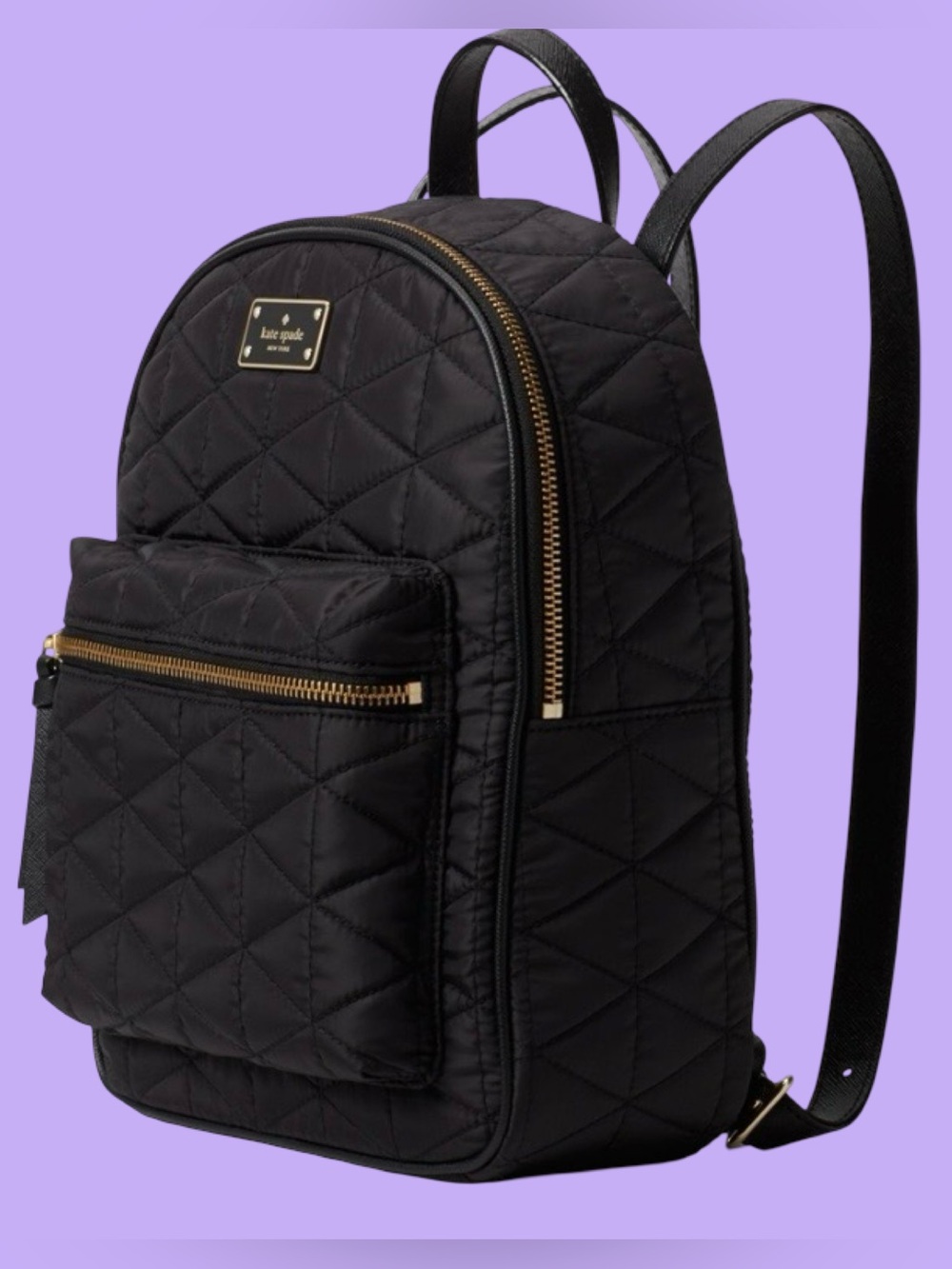 NWT KATE SPADE QUILTED BACKPACK,DIAMOND PATTERN, w/GOLD TONE HARDWARE.ADJUSTABLE
